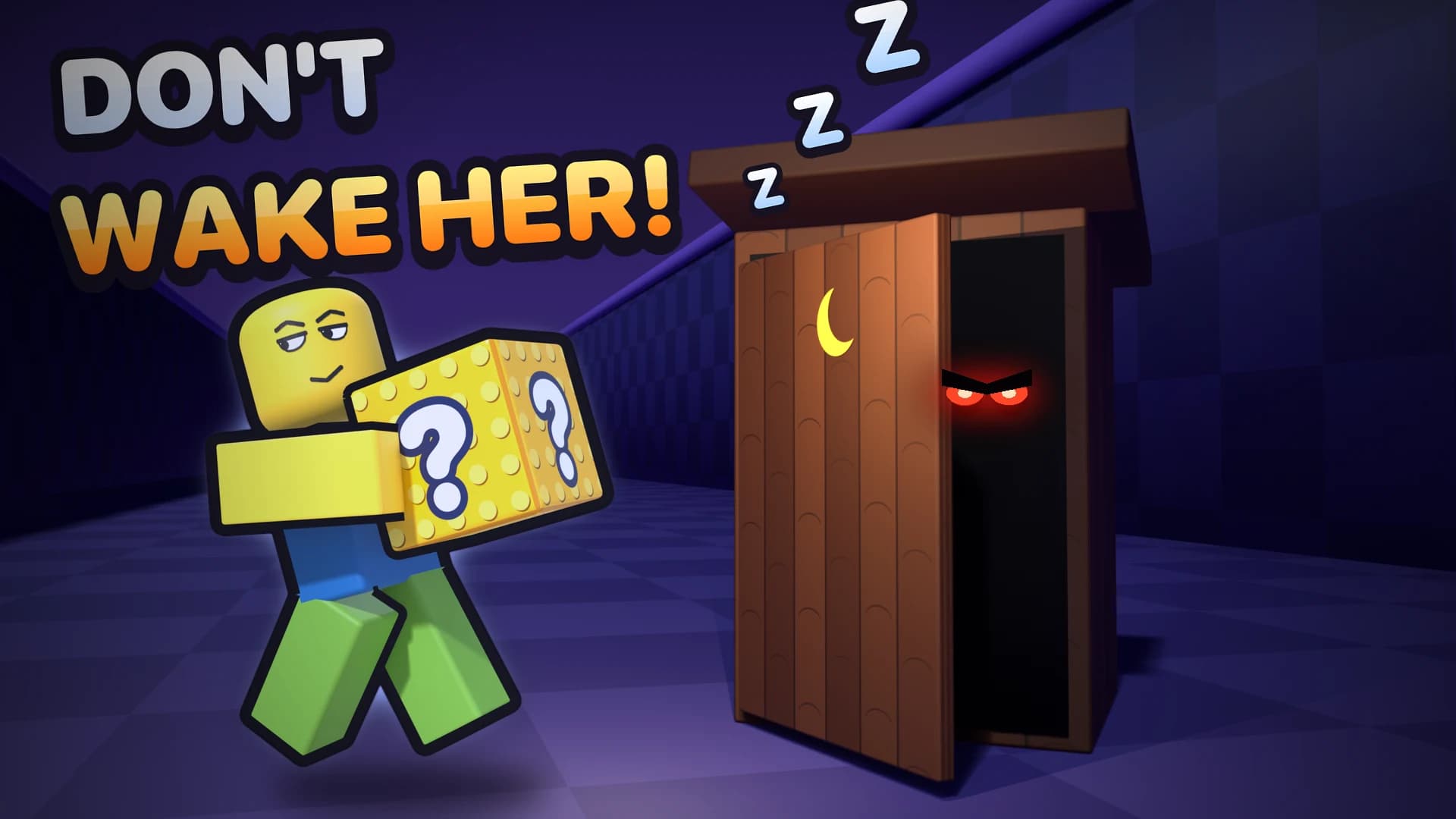 Visuel « Don't wake her! » devant une cabane