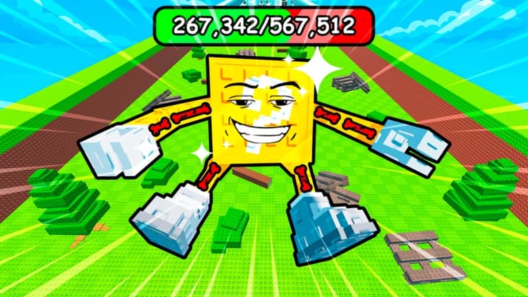 Un Lucky Block en ragdoll sur le parcours